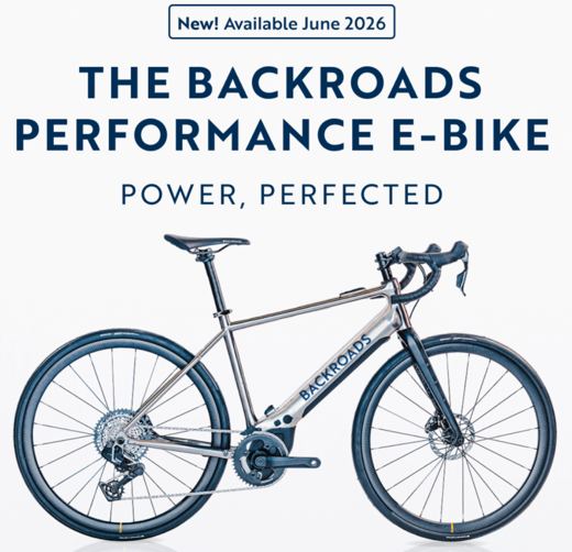 New! The Backroads Performance E-Bike — available June 2026